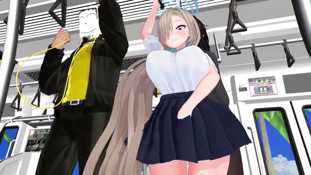 電車隠姦エッチ　一之瀬ア◯ナ【ふたなり＆NTR】 サンプル画像