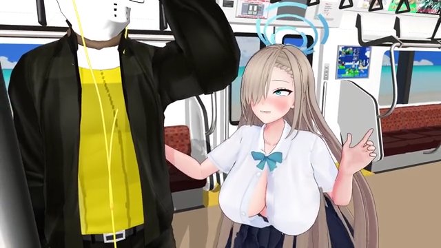 電車隠姦エッチ　一之瀬ア◯ナ【ふたなり＆NTR】 サンプル画像