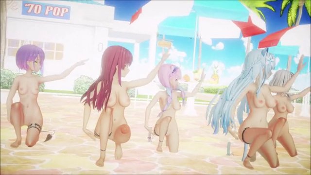 【MMDホロライブ】常闇トワ＆宝鐘マリン＆雪花ラミィ＆湊アクア＆沙花叉クロヱ まっさらブルージーンズ サンプル画像