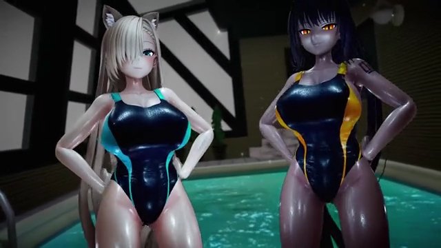 [MMD]Blue Archive/一之瀬 アスナ/角楯カリン-おっぱい吹っ切れた サンプル画像
