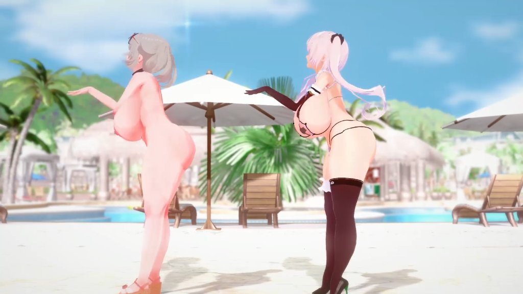 沙花叉クロヱちゃんと椎名唯華ちゃんが爆乳揺らしながらエロダンスｗ サンプル画像