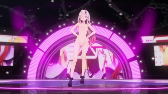 【MMD ホロライブ 】百鬼あやめ / 可愛くてごめん / 全裸差分 サンプル画像