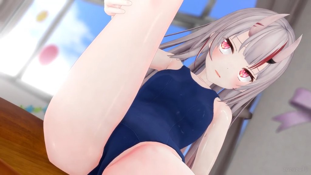 スク水姿で勃起チンコを足でご奉仕してくれる百鬼あやめ サンプル画像