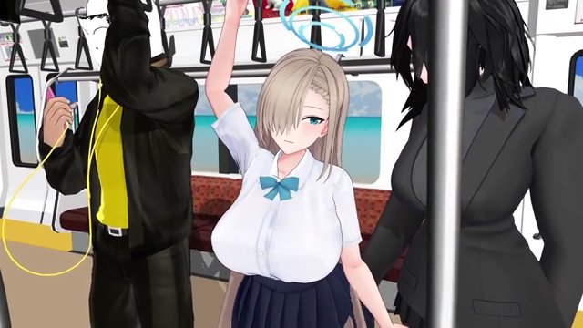 電車隠姦エッチ　一之瀬ア◯ナ【ふたなり＆NTR】 サンプル画像