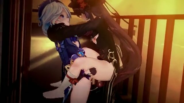 3. ❤️ Hu Tao x Furina 胡桃 x 芙宁娜 ❤️ Futa Sex サンプル画像
