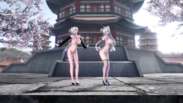 【MMD】改変弱音ハク達で【愛包ダンスホール】【1920×1080 30fps】 サンプル画像
