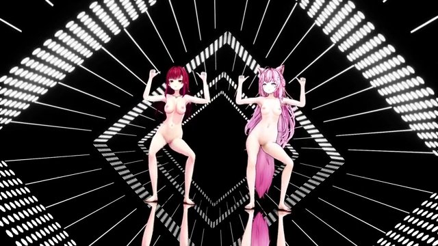 【ホロライブ　Hololive MMD】裸姿のこより、マリンでWorth It サンプル画像