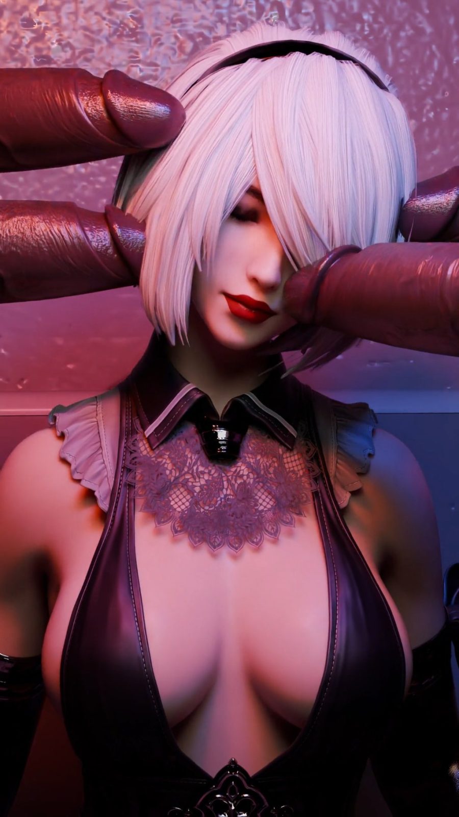 チンコを顔に押し付けられる2B