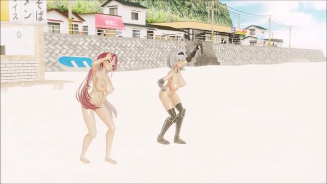 【MMDホロライブ】宝鐘マリン＆白銀ノエル ロキ サンプル画像