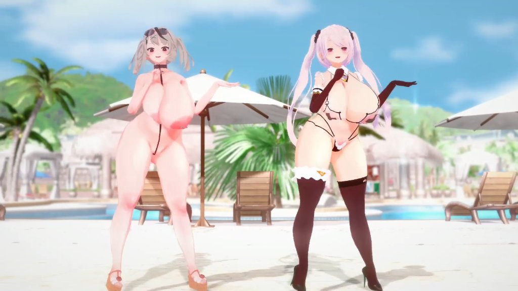 沙花叉クロヱちゃんと椎名唯華ちゃんが爆乳揺らしながらエロダンスｗ