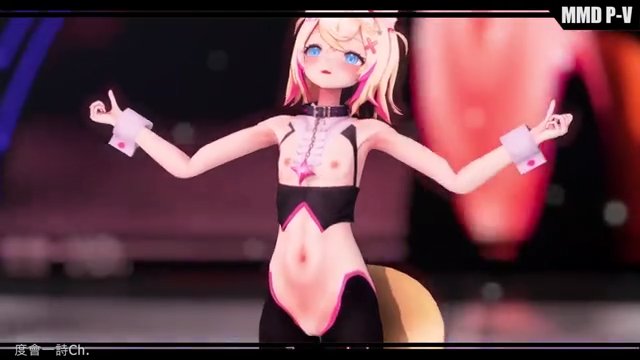 【MMD ホロライブEN】MOCOCO ヴァンパイア【fuwamoco】 逆兔 差分 サンプル画像