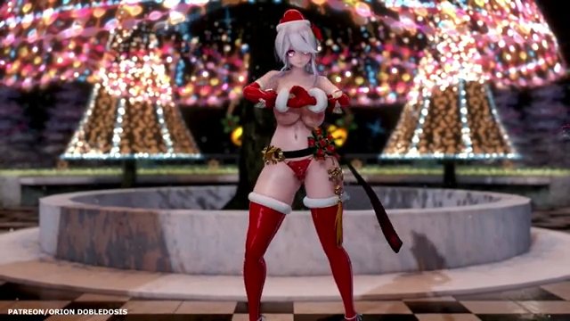 MMD HAKU Christmas (弱音ハク) - Tricolor Airlines R18 サンプル画像