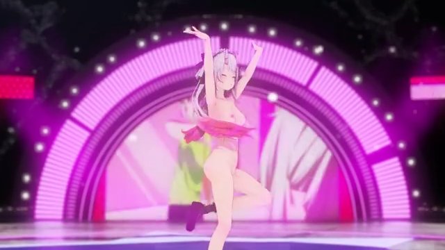 【MMD ホロライブ 】百鬼あやめ / 可愛くてごめん / 全裸差分 サンプル画像
