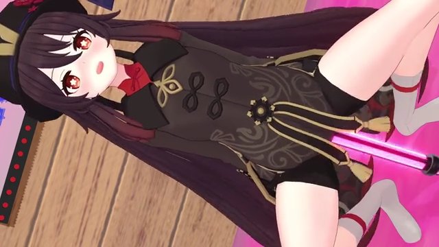 胡桃,Hu Taoのディルド遊び,Dildo Play