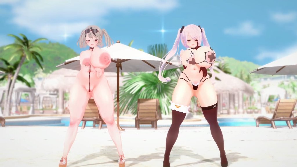 沙花叉クロヱちゃんと椎名唯華ちゃんが爆乳揺らしながらエロダンスｗ サンプル画像