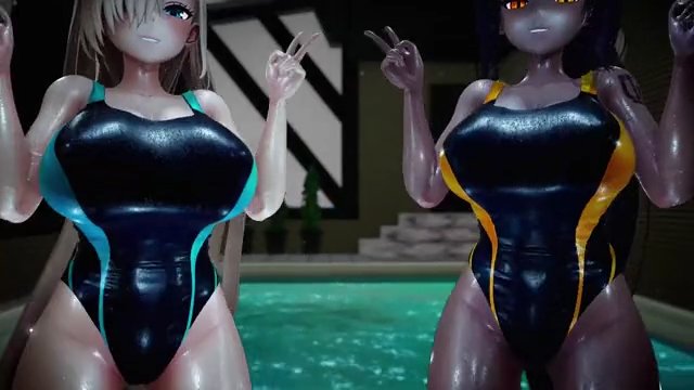 [MMD]Blue Archive/一之瀬 アスナ/角楯カリン-おっぱい吹っ切れた サンプル画像