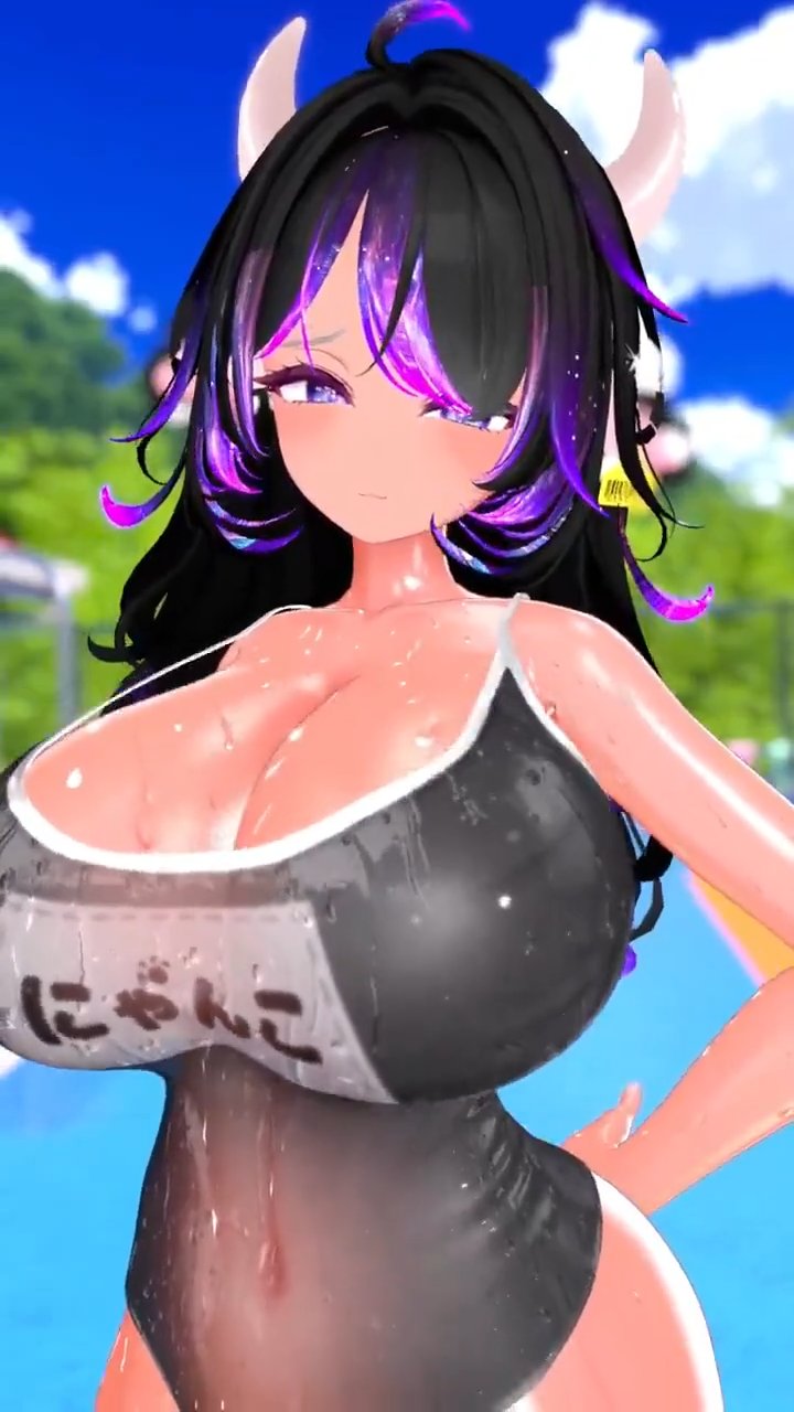 爆乳なスク水美少女の乳揺れがシコれる